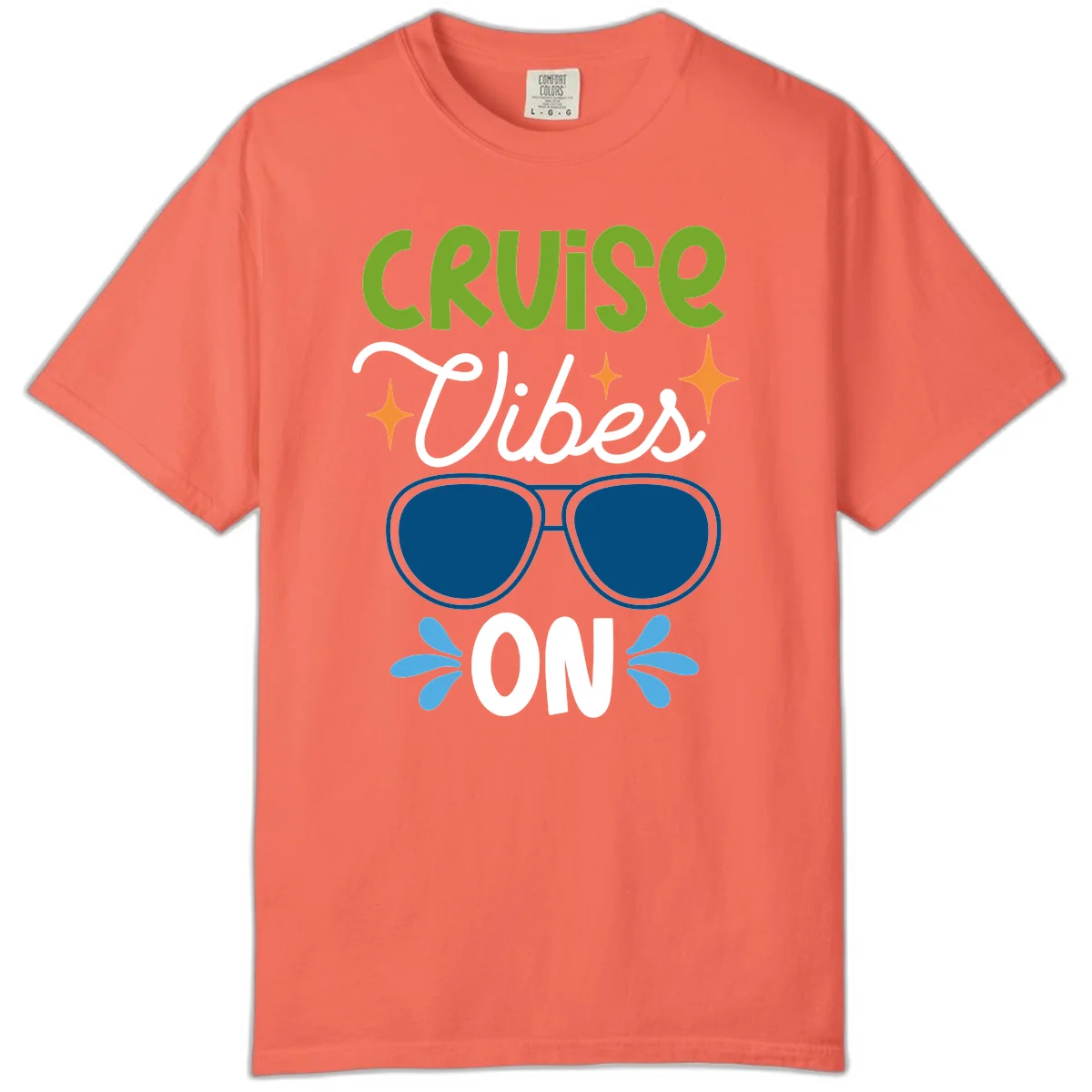 Cruise Vibes On Comfort Color T-Shirt in Bright Salmon