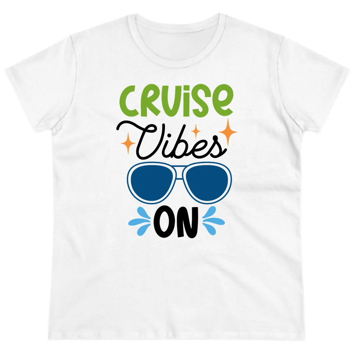 Cruise Vibes On Ladies Tee in White