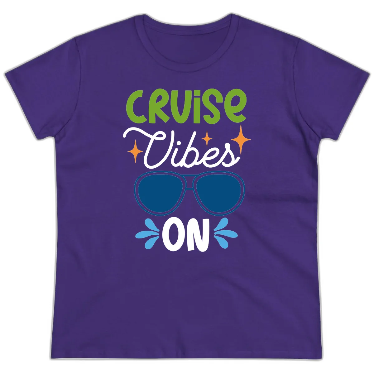 Cruise Vibes On Ladies Tee in Purple