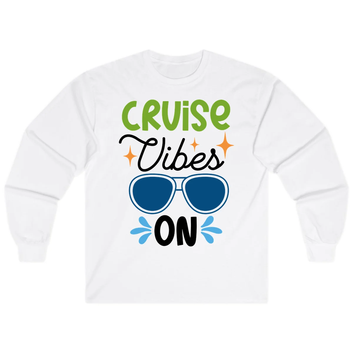 Cruise Vibes On Long Sleeve Tee in White