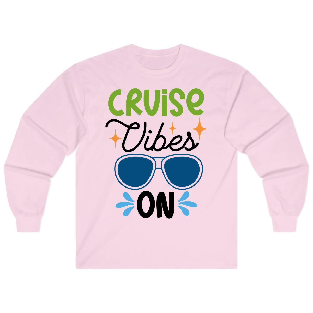 Cruise Vibes On Long Sleeve Tee in Light Pink