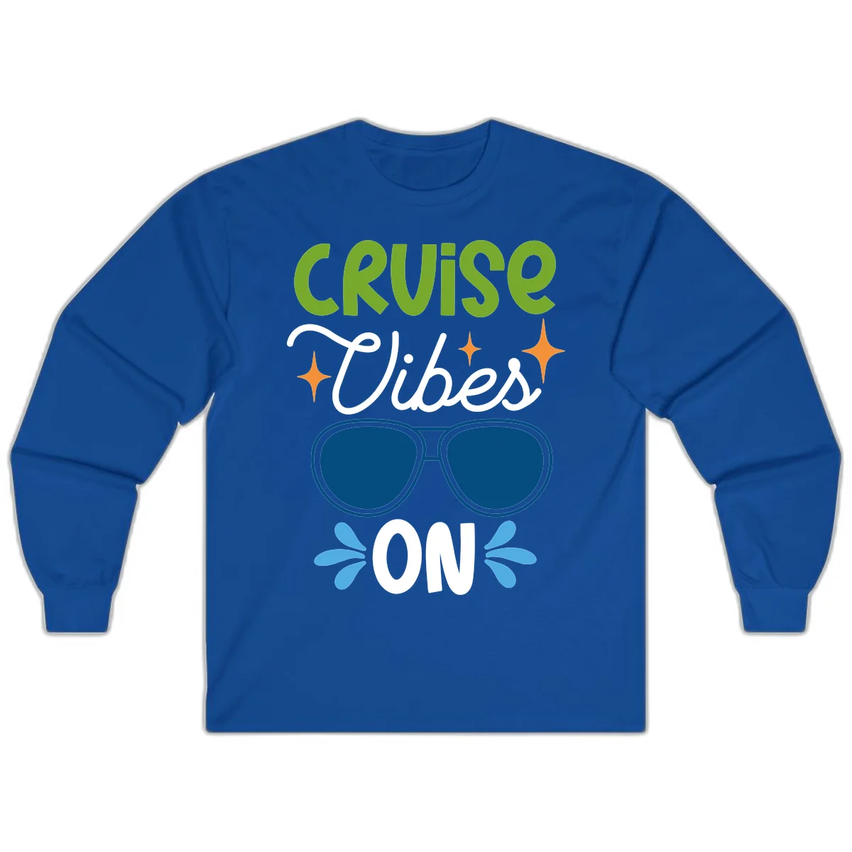 Cruise Vibes On Long Sleeve Tee in Royal