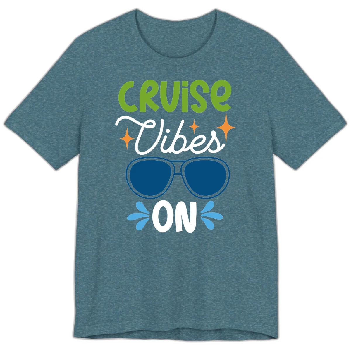 Cruise Vibes On Premium T-Shirt in Heather Deep Teal