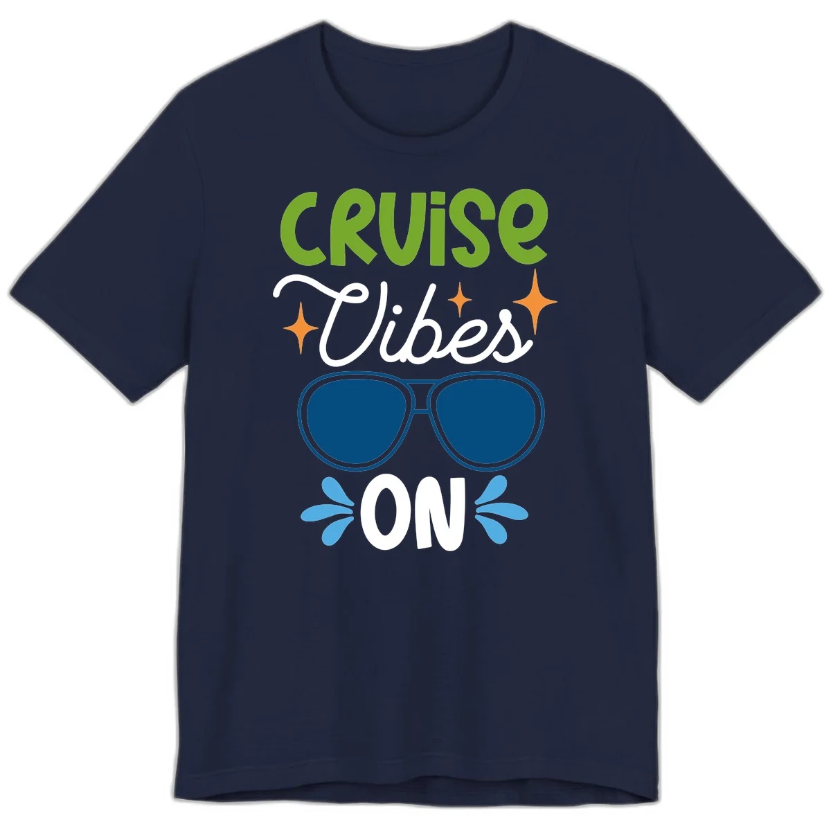 Cruise Vibes On Premium T-Shirt in Navy