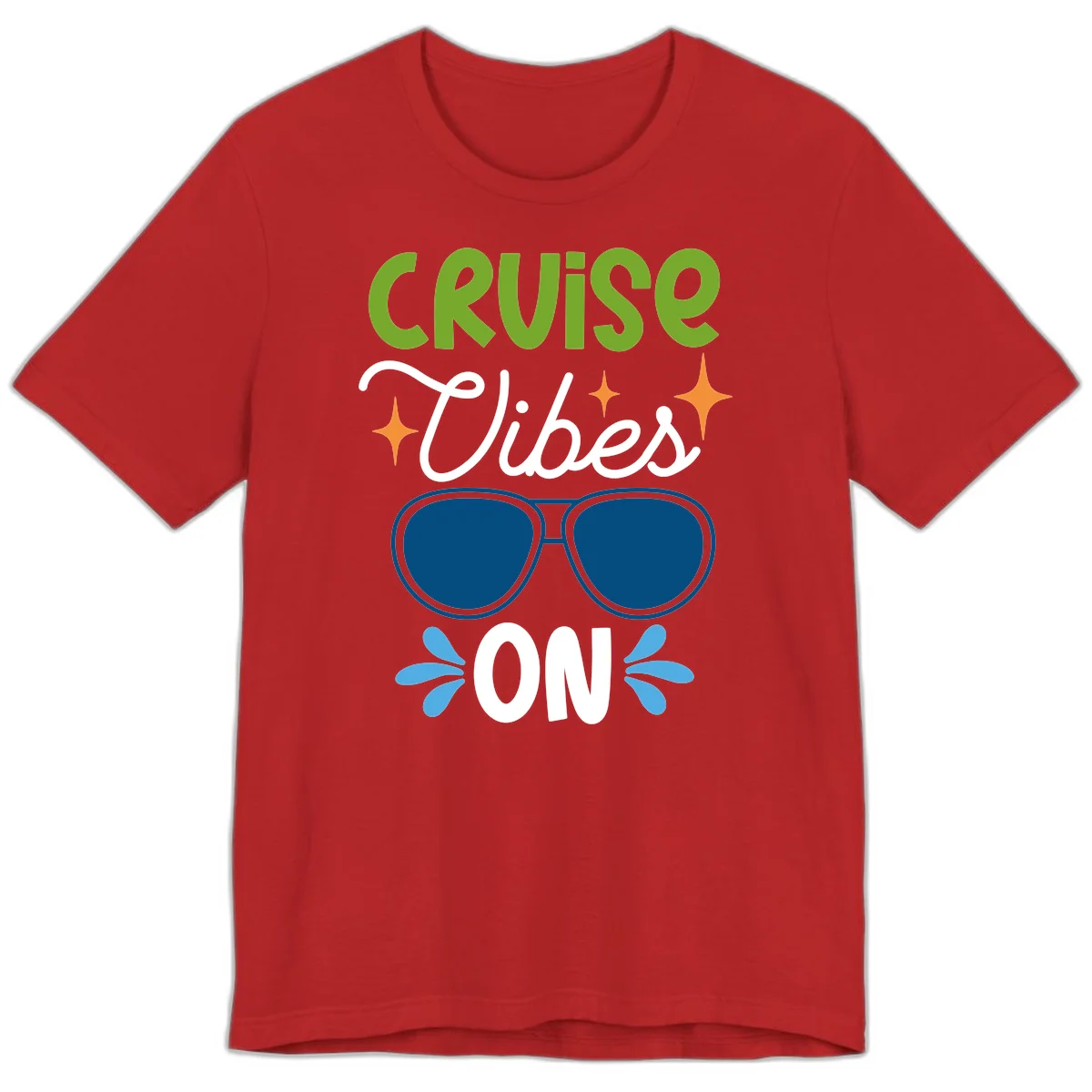 Cruise Vibes On Premium T-Shirt in Red