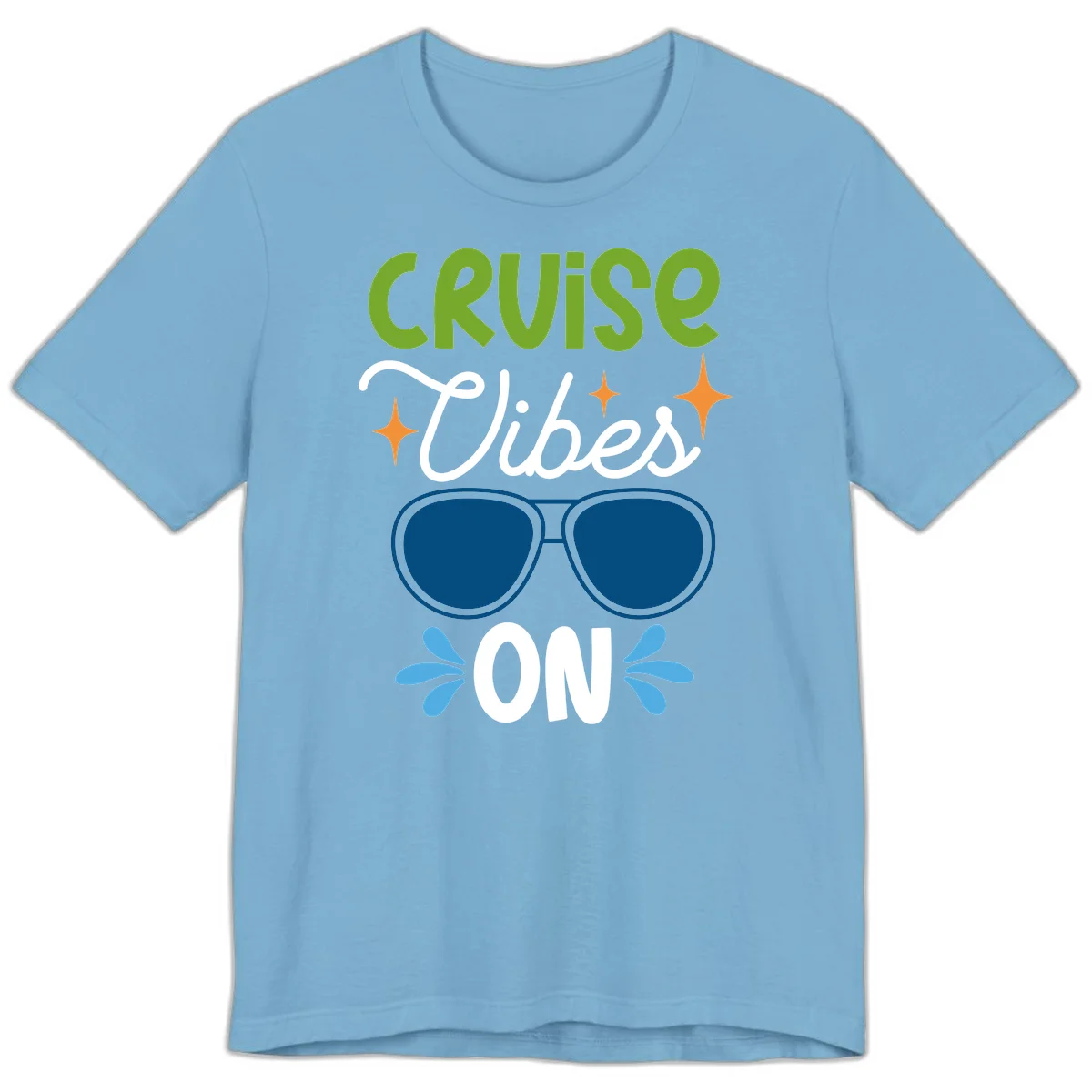 Cruise Vibes On Premium T-Shirt in Ocean Blue