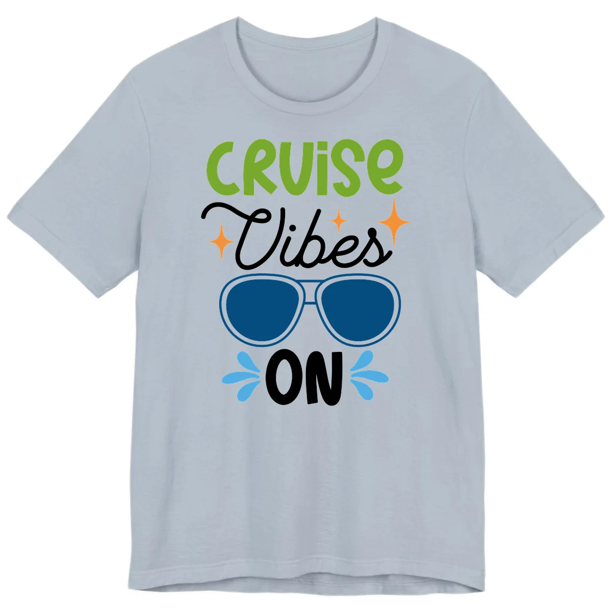 Cruise Vibes On Premium T-Shirt in Light Blue
