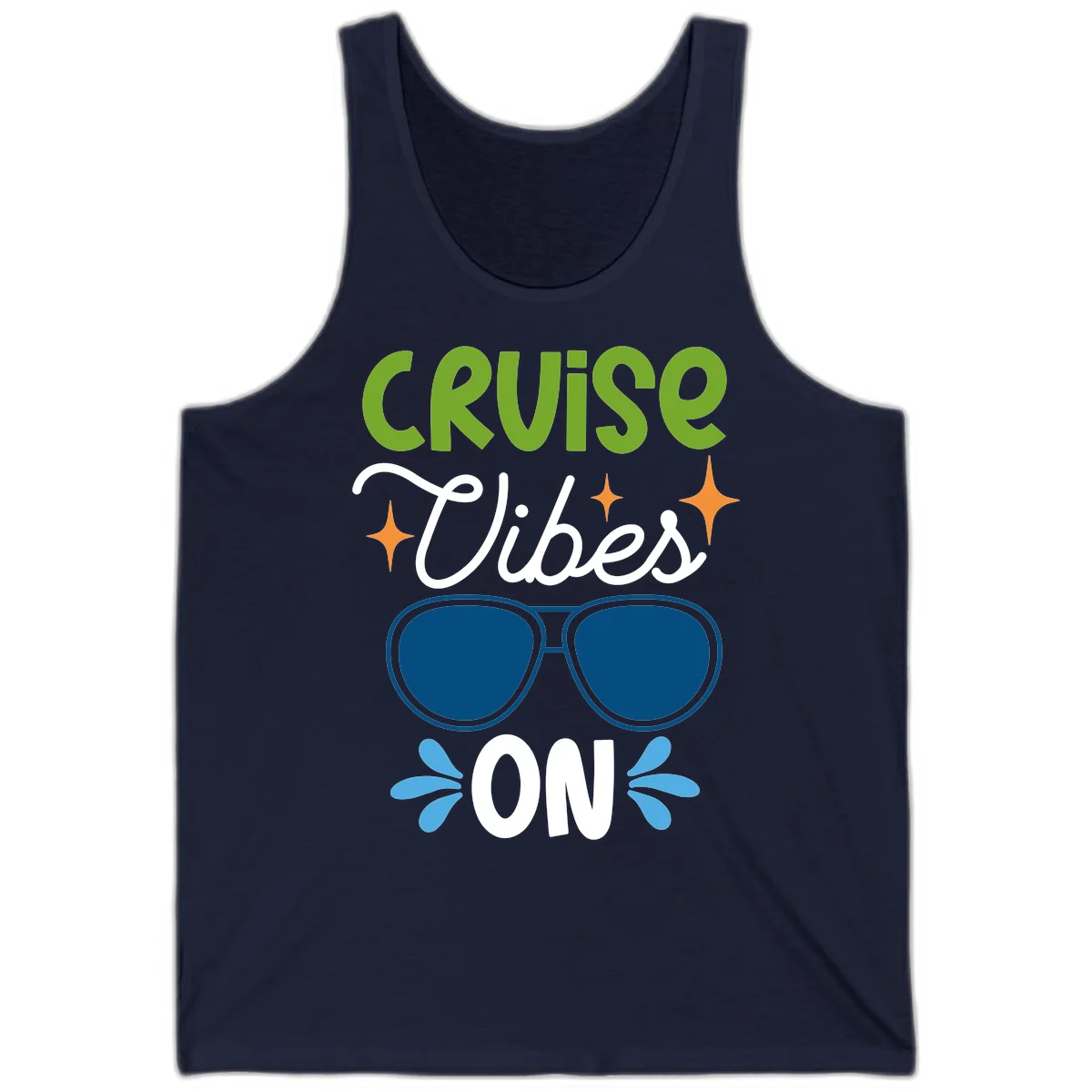 Cruise Vibes On Tank Top in Navy
