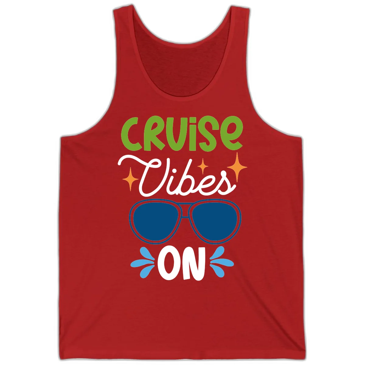 Cruise Vibes On Tank Top in Red