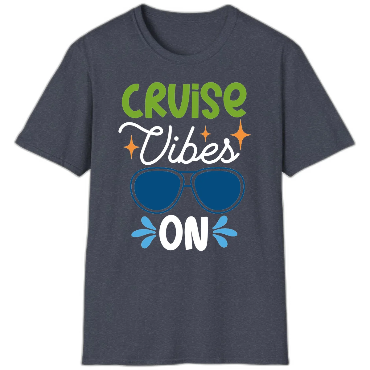 Cruise Vibes On T-Shirt in Heather Navy