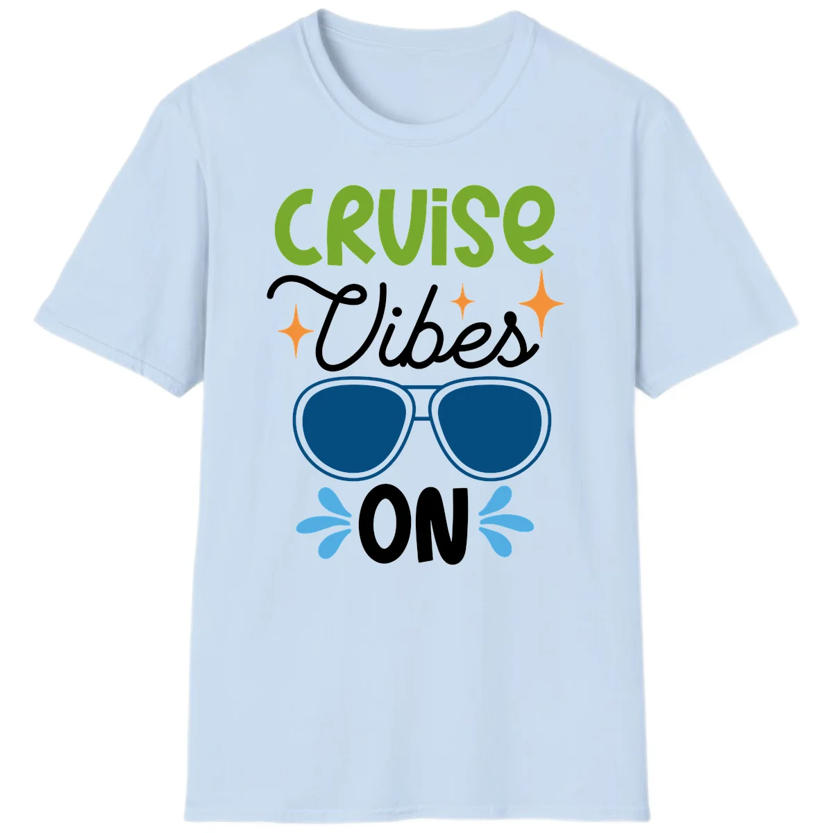 Cruise Vibes On T-Shirt in Light Blue
