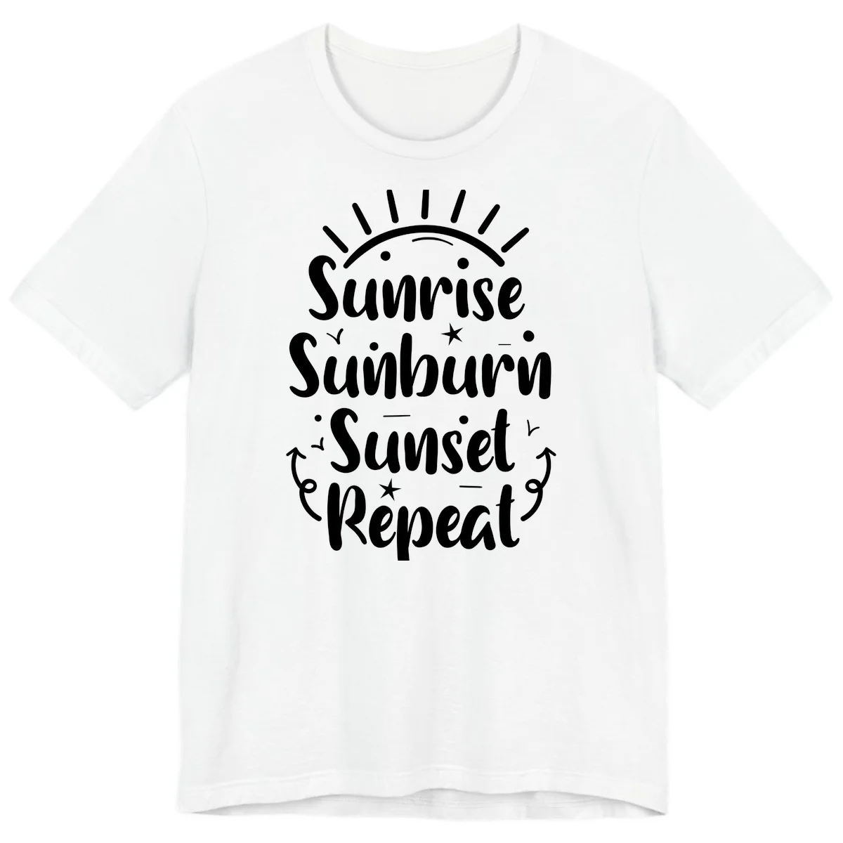 Sunrise Sunburn Sunset Repeat Premium T-Shirt in White