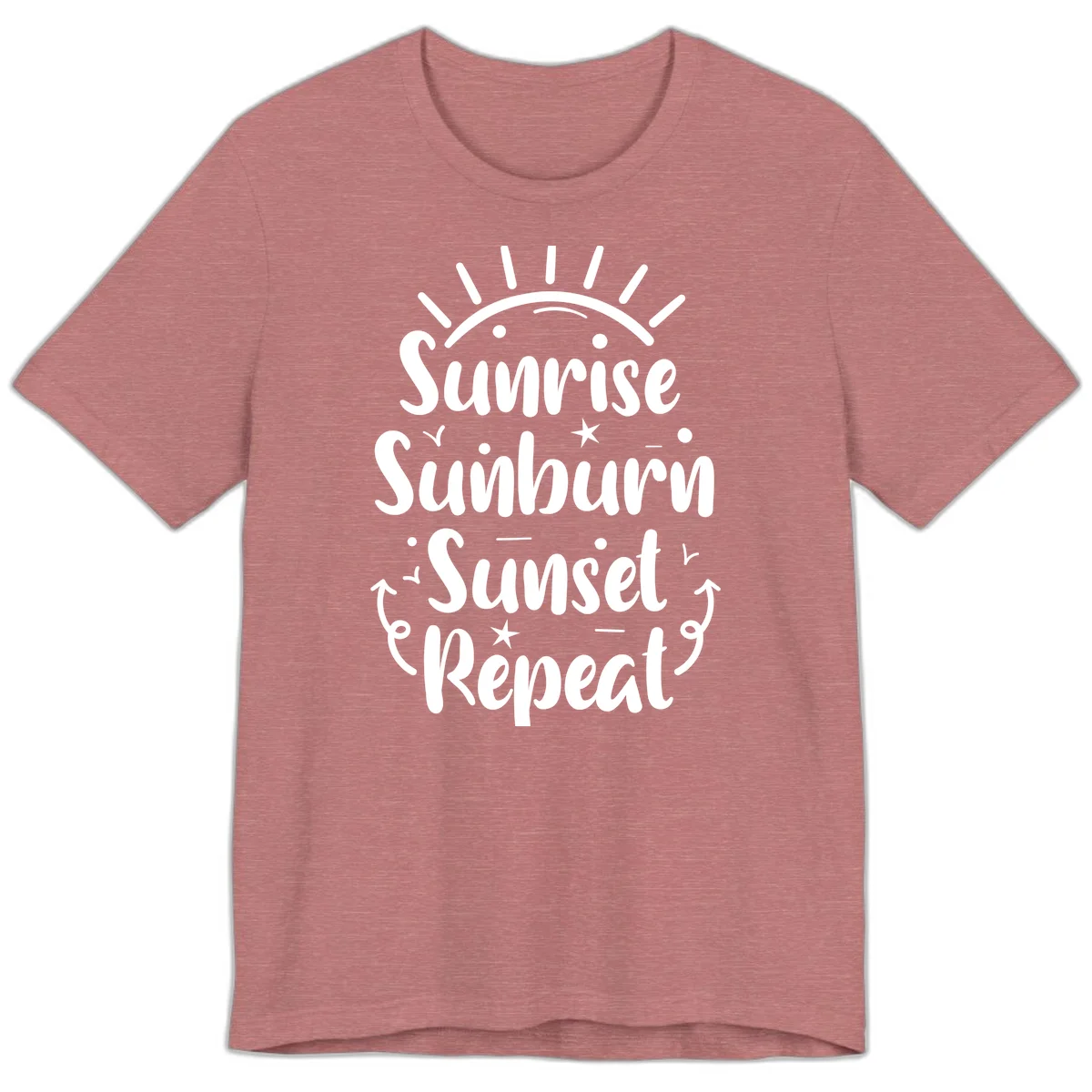 Sunrise Sunburn Sunset Repeat Premium T-Shirt in Heather Mauve