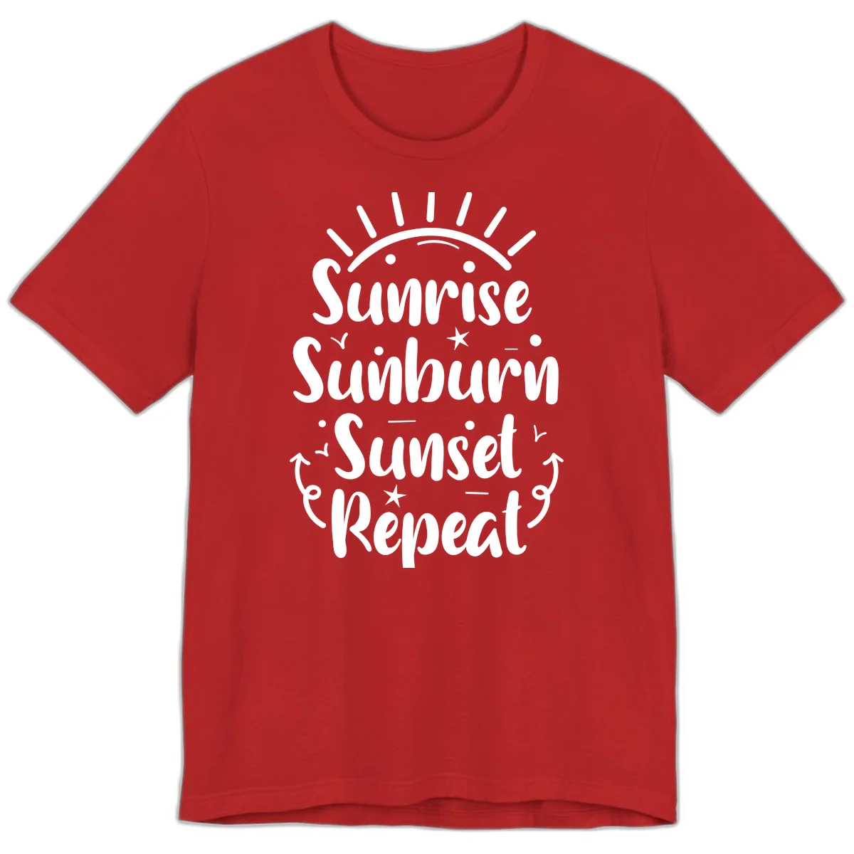 Sunrise Sunburn Sunset Repeat Premium T-Shirt in Red