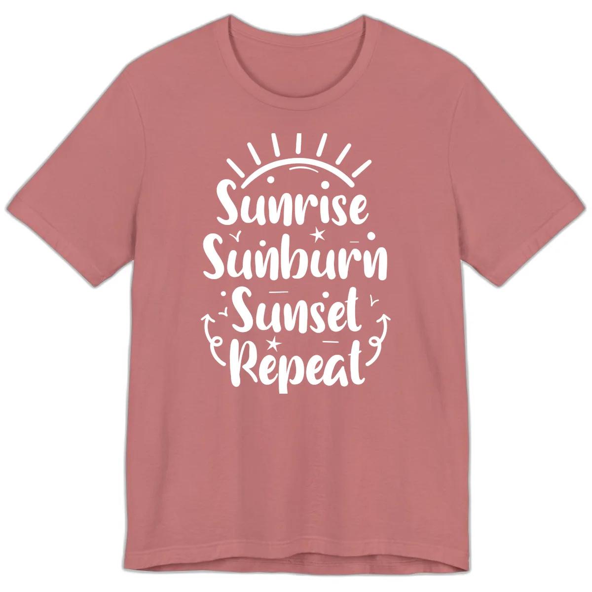 Sunrise Sunburn Sunset Repeat Premium T-Shirt in Mauve