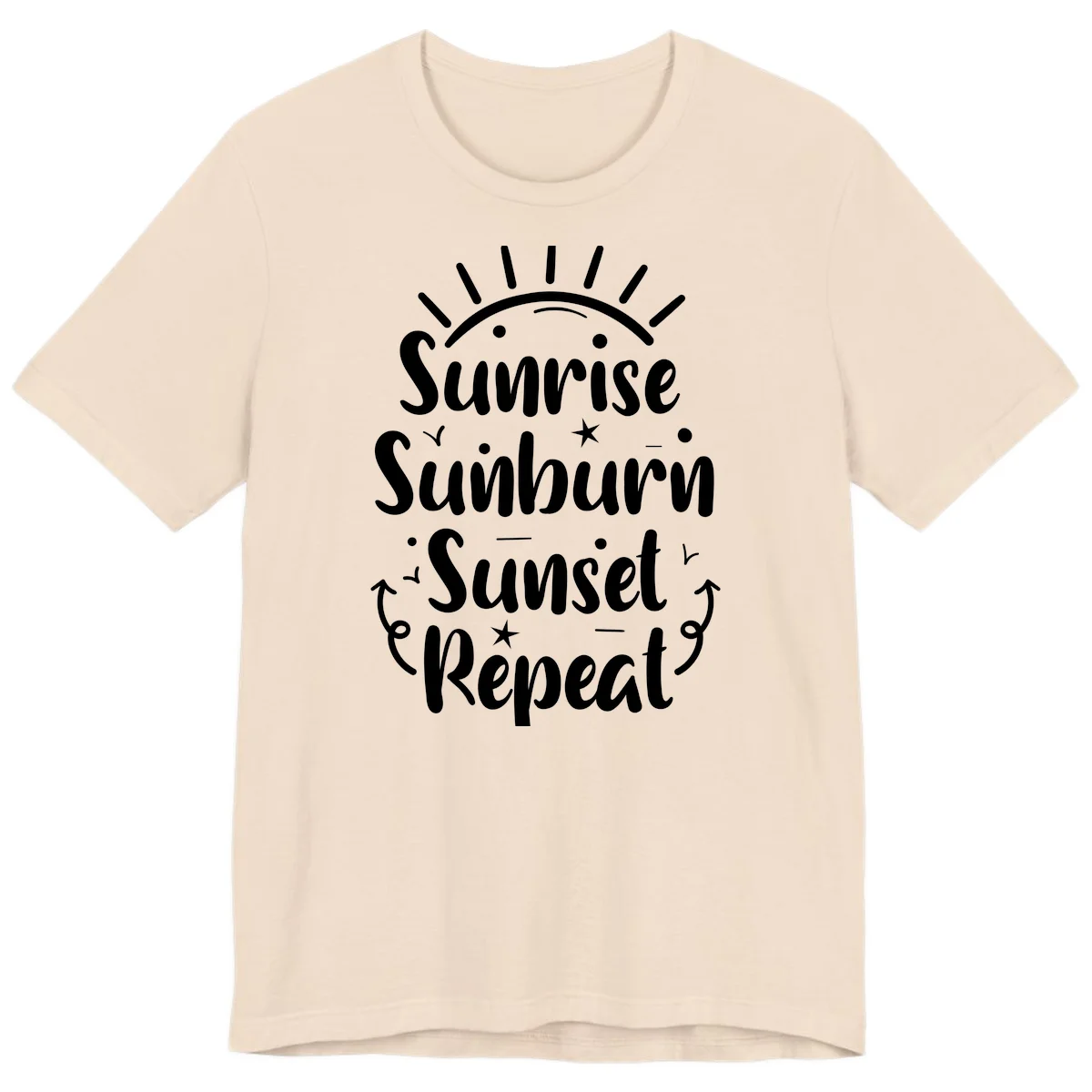 Sunrise Sunburn Sunset Repeat Premium T-Shirt in Soft Cream