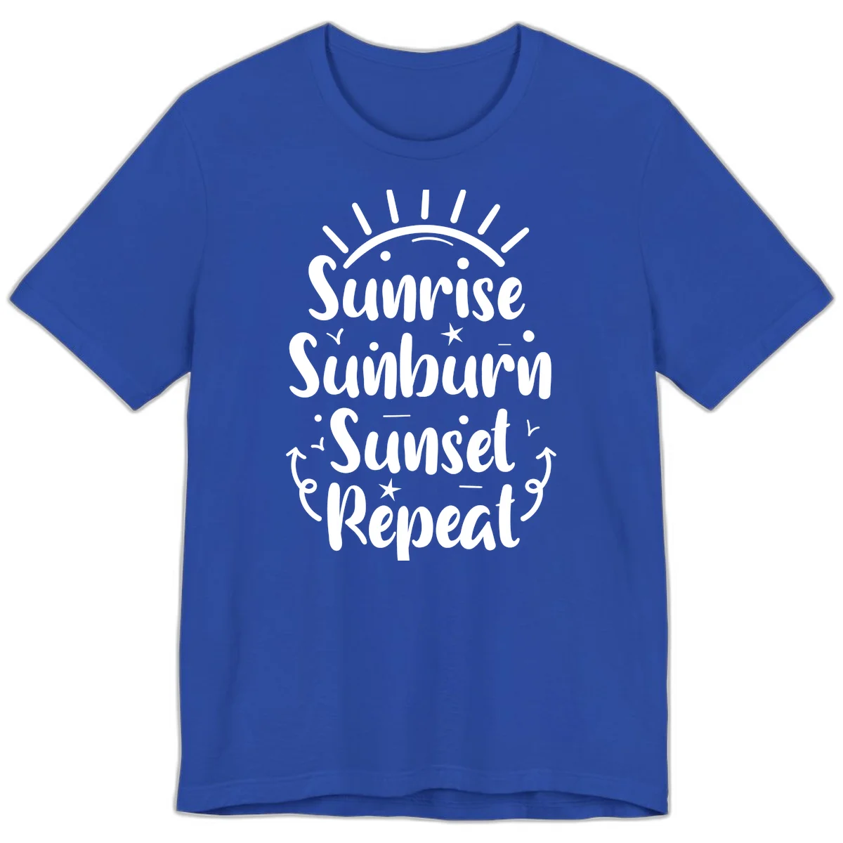 Sunrise Sunburn Sunset Repeat Premium T-Shirt in True Royal