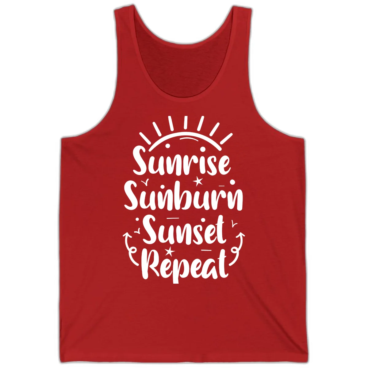 Sunrise Sunburn Sunset Repeat Tank Top in Red