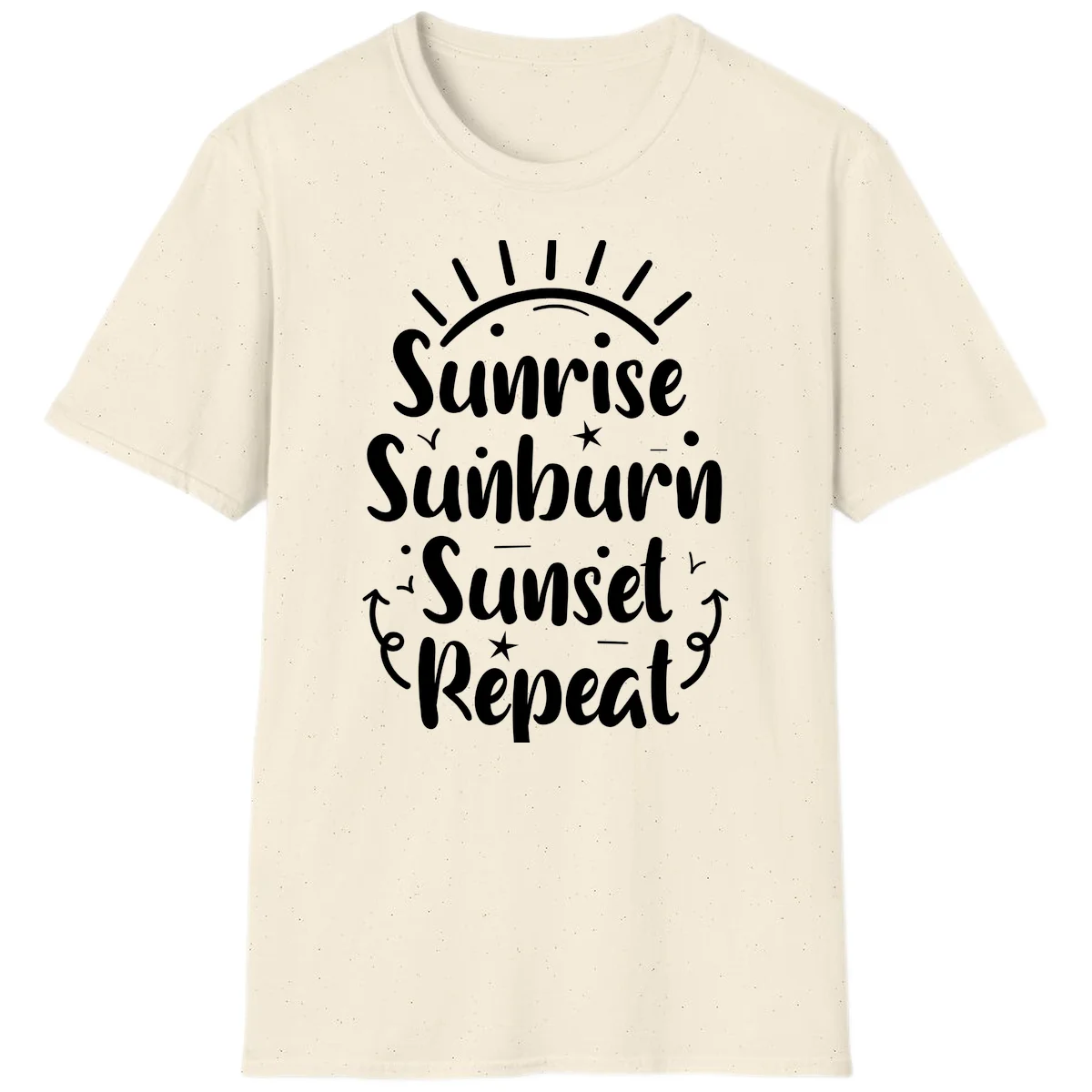 Sunrise Sunburn Sunset Repeat T-Shirt in Natural