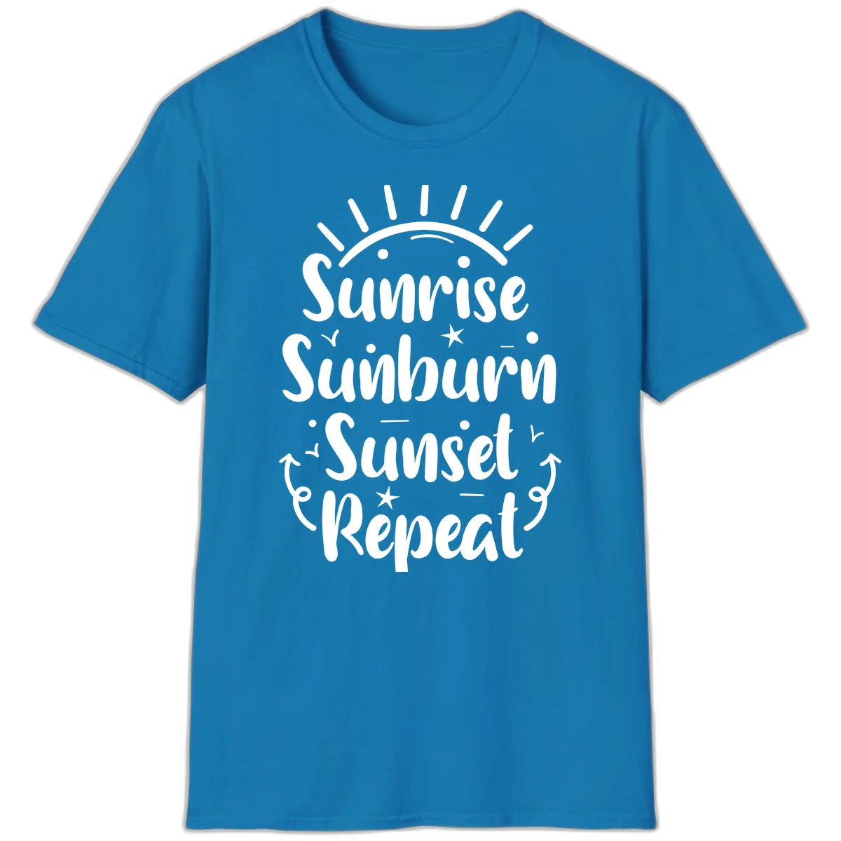 Sunrise Sunburn Sunset Repeat T-Shirt in Sapphire