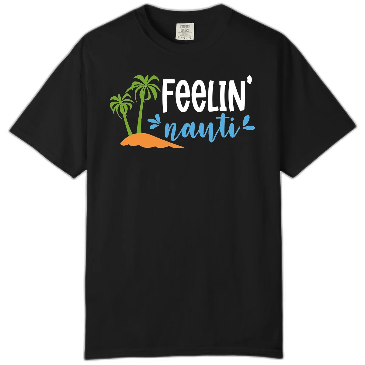 Feelin' Nauty Cruise Vibes Comfort Color T-Shirt in Black