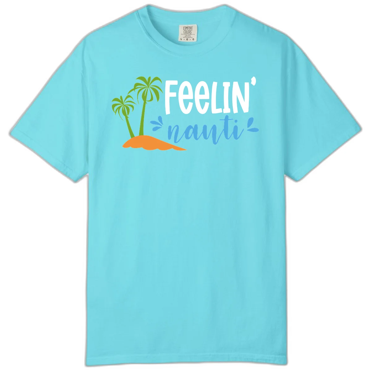 Feelin' Nauty Cruise Vibes Comfort Color T-Shirt in Lagoon Blue
