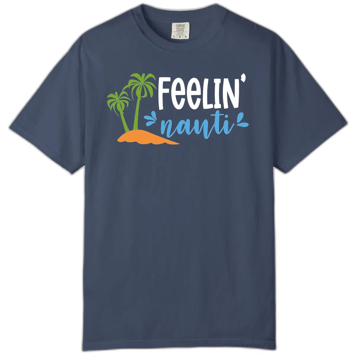 Feelin' Nauty Cruise Vibes Comfort Color T-Shirt in Midnight