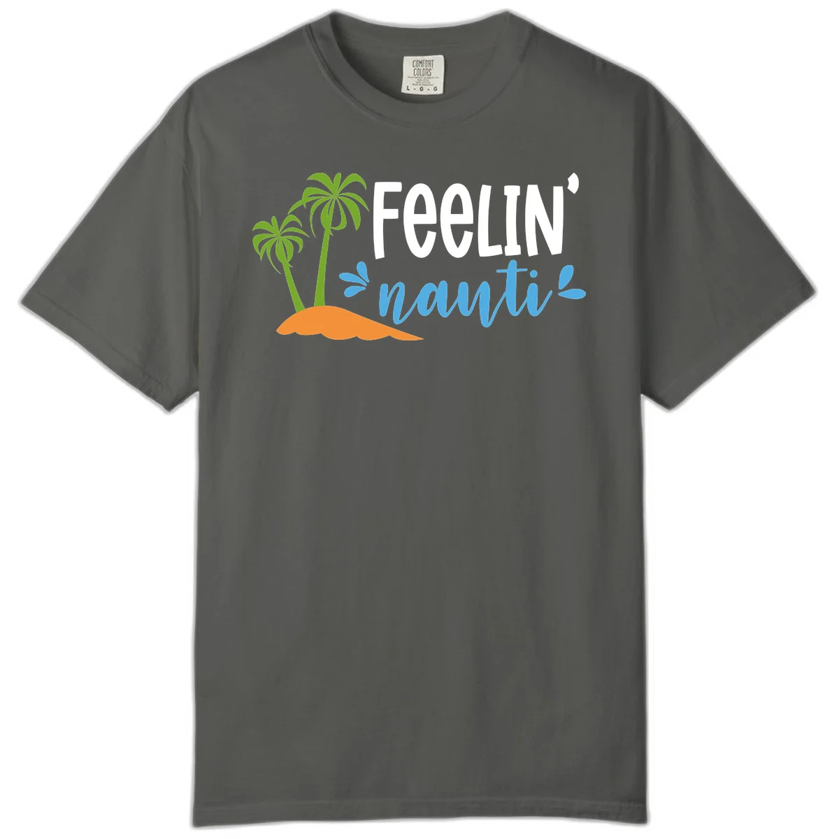 Feelin' Nauty Cruise Vibes Comfort Color T-Shirt in Pepper