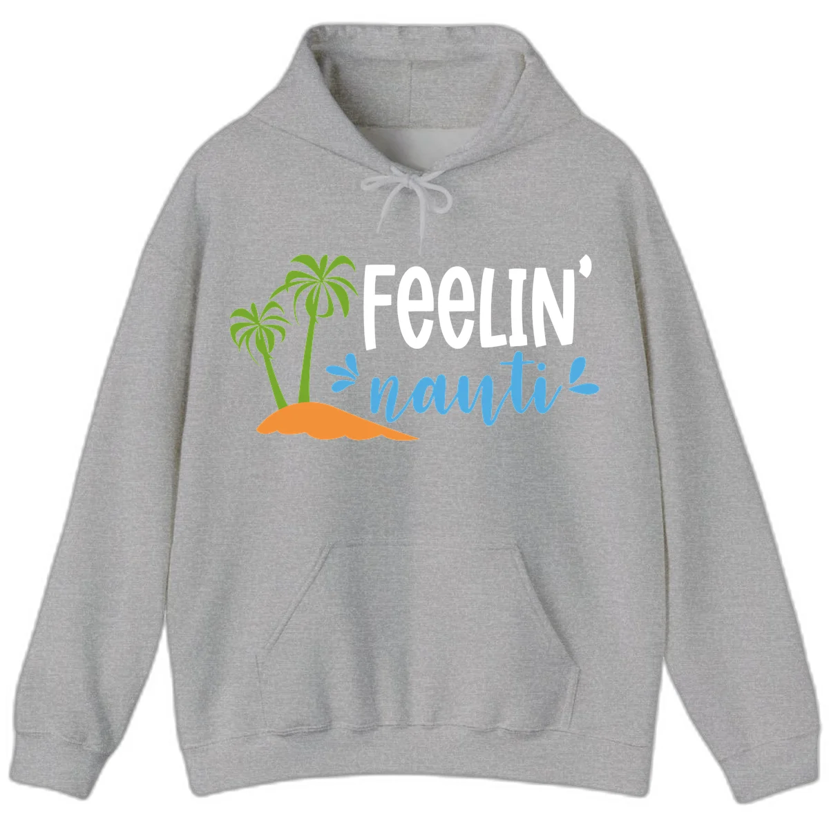 Feelin' Nauty Cruise Vibes Hoodie in Sport Grey