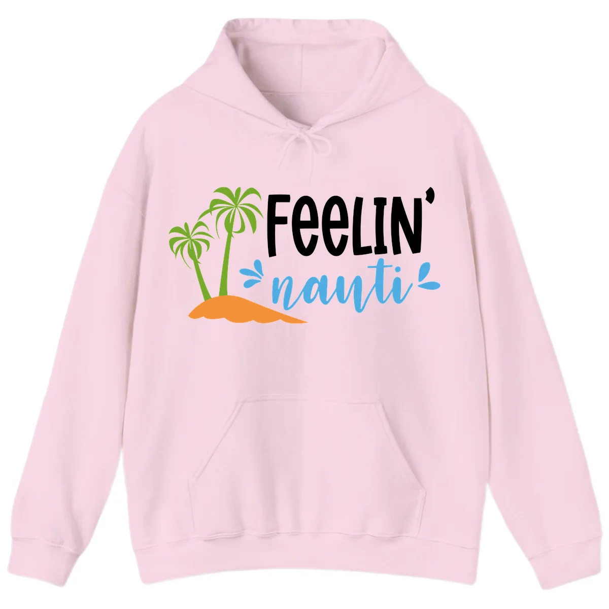 Feelin' Nauty Cruise Vibes Hoodie in Light Pink