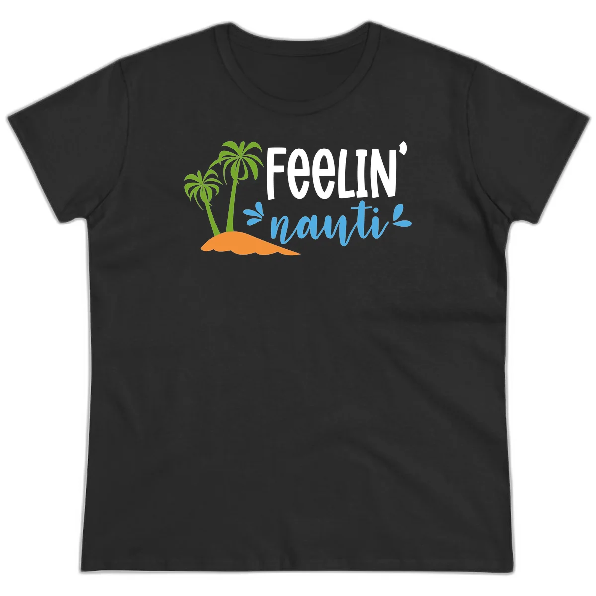 Feelin' Nauty Cruise Vibes Ladies Tee in Black