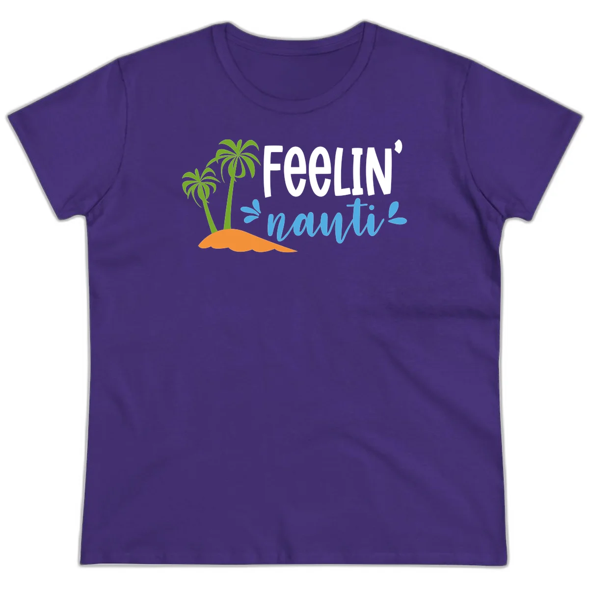 Feelin' Nauty Cruise Vibes Ladies Tee in Purple