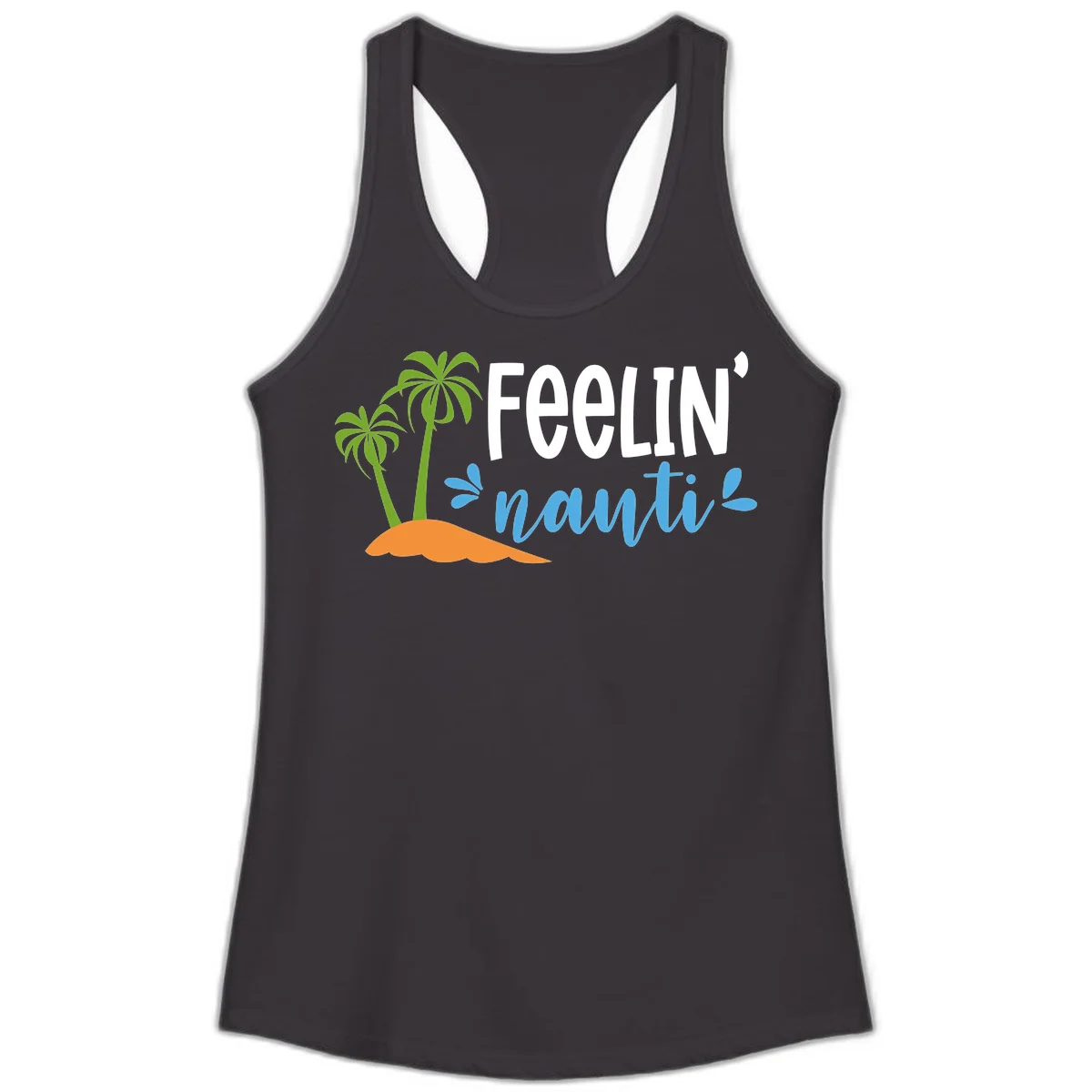 Feelin' Nauty Cruise Vibes Ladies Tank in Black