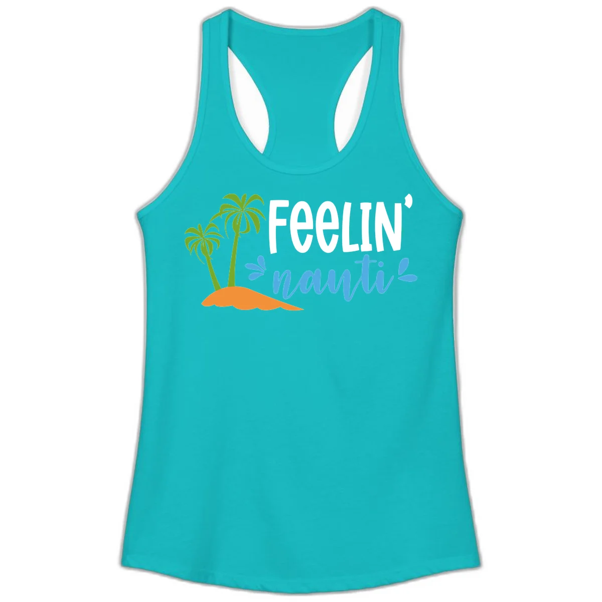 Feelin' Nauty Cruise Vibes Ladies Tank in Tahiti Blue