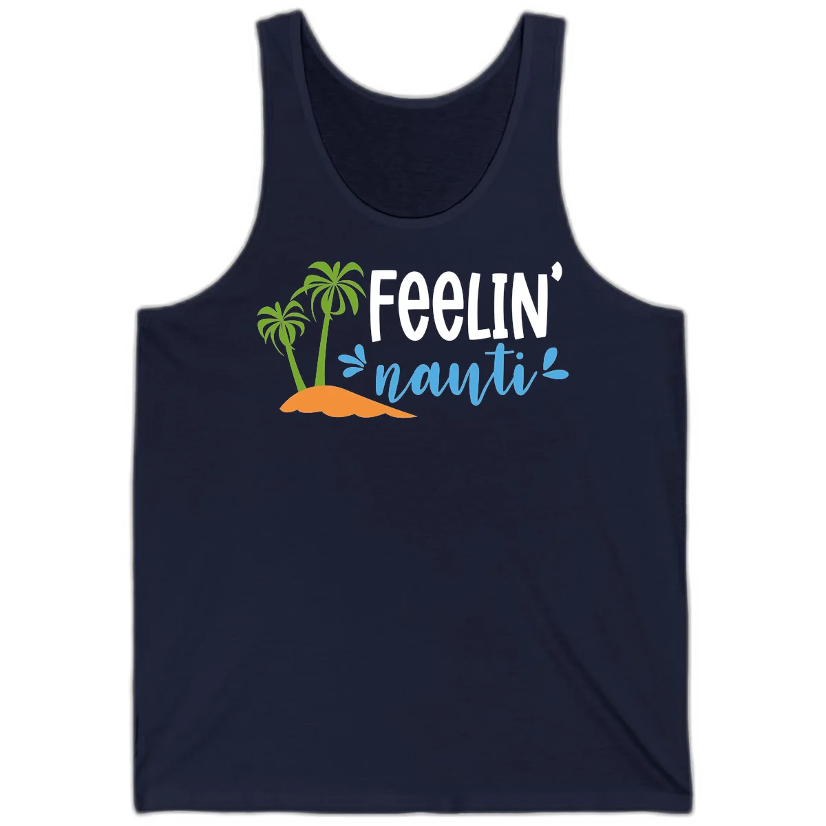 Feelin' Nauty Cruise Vibes Tank in Navy