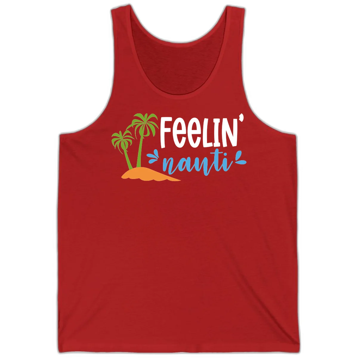 Feelin' Nauty Cruise Vibes Tank in Red