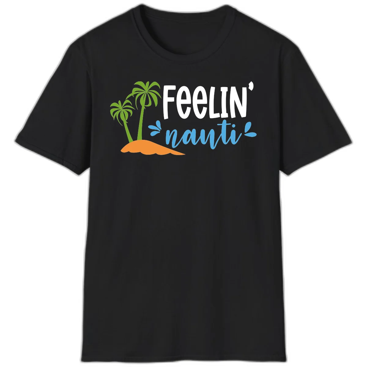 Feelin' Nauty Cruise Vibes T-Shirt in Black