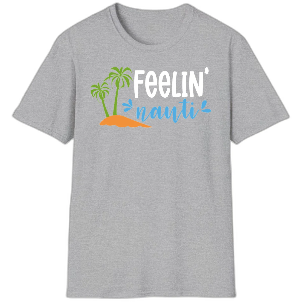 Feelin' Nauty Cruise Vibes T-Shirt in Sport Grey