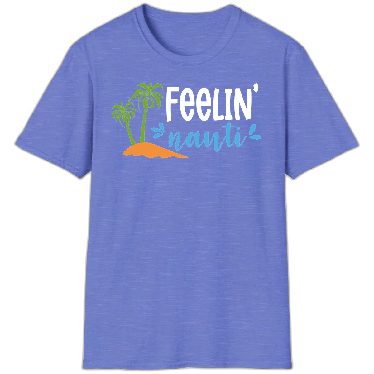 Feelin' Nauty Cruise Vibes T-Shirt in Heather Royal