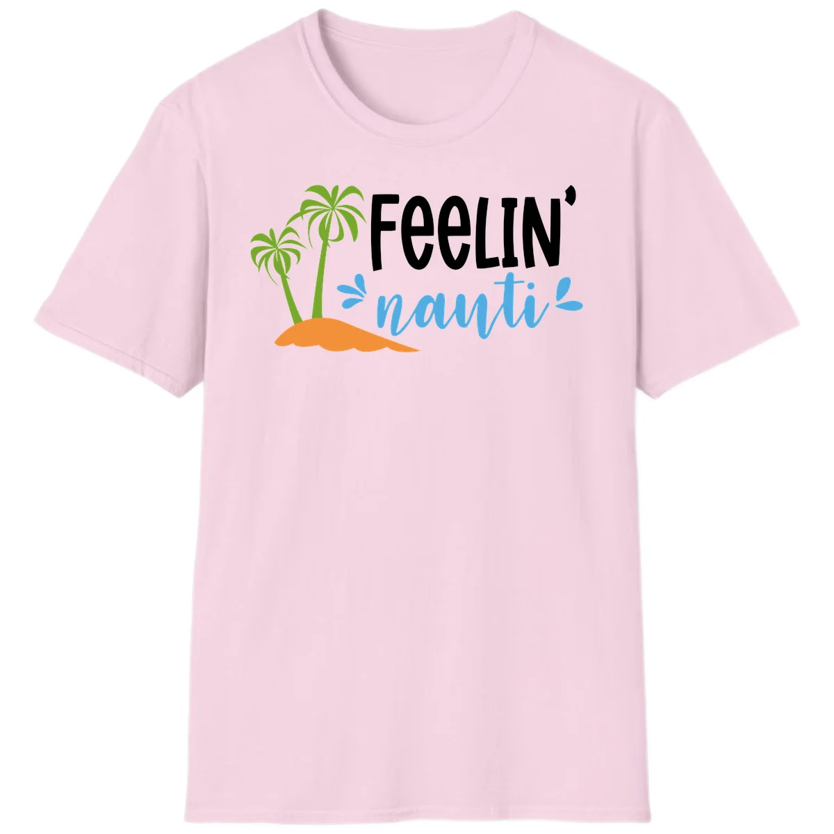 Feelin' Nauty Cruise Vibes T-Shirt in Light Pink