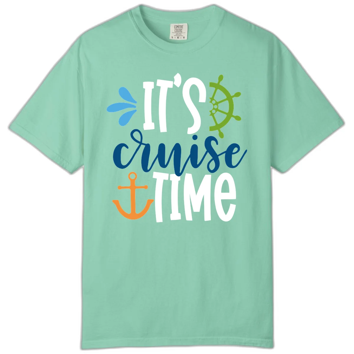 It's Cruise Time Nautical Comfort Color T-Shirt in Island Reef