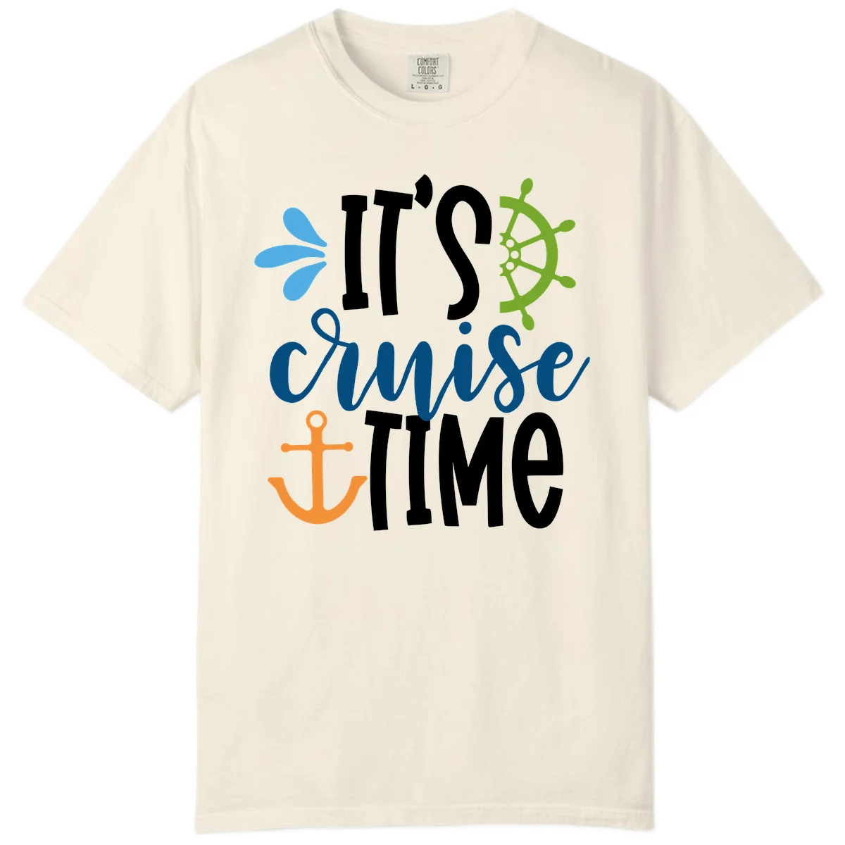 It's Cruise Time Nautical Comfort Color T-Shirt in Ivory