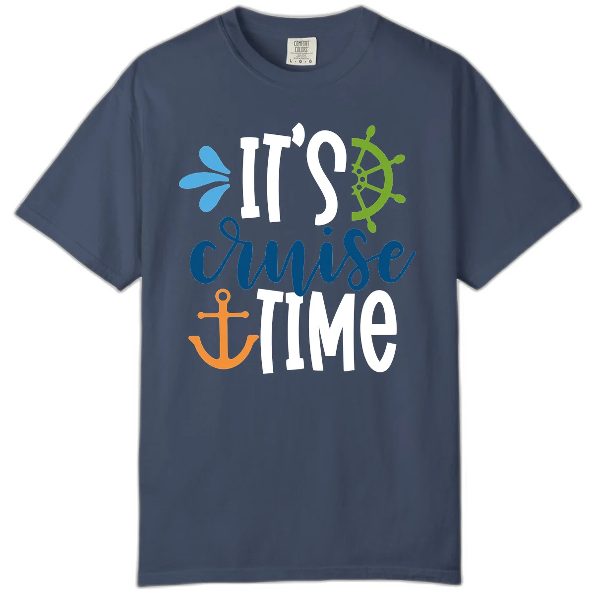 It's Cruise Time Nautical Comfort Color T-Shirt in Midnight