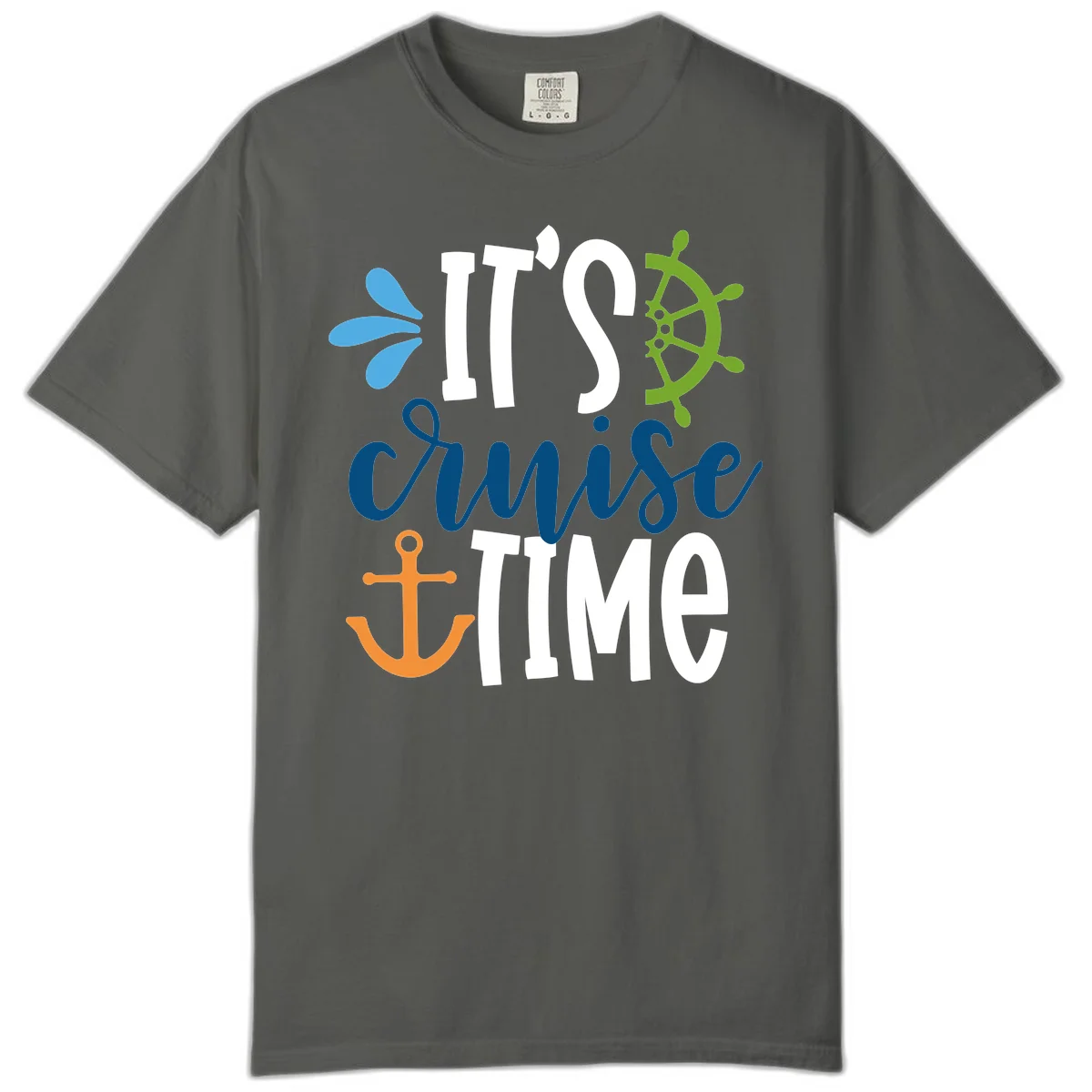 It's Cruise Time Nautical Comfort Color T-Shirt in Pepper