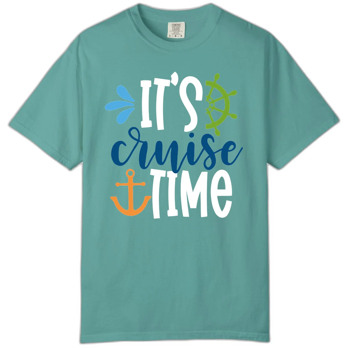 It's Cruise Time Nautical Comfort Color T-Shirt in Seafoam
