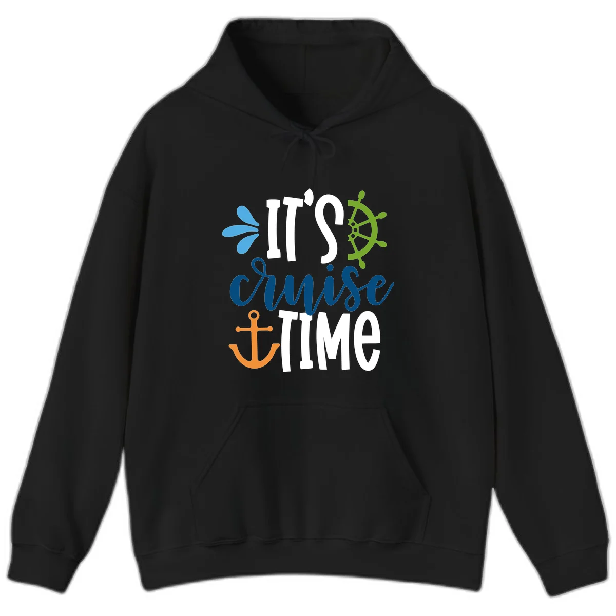 It's Cruise Time Nautical Hoodie in Black
