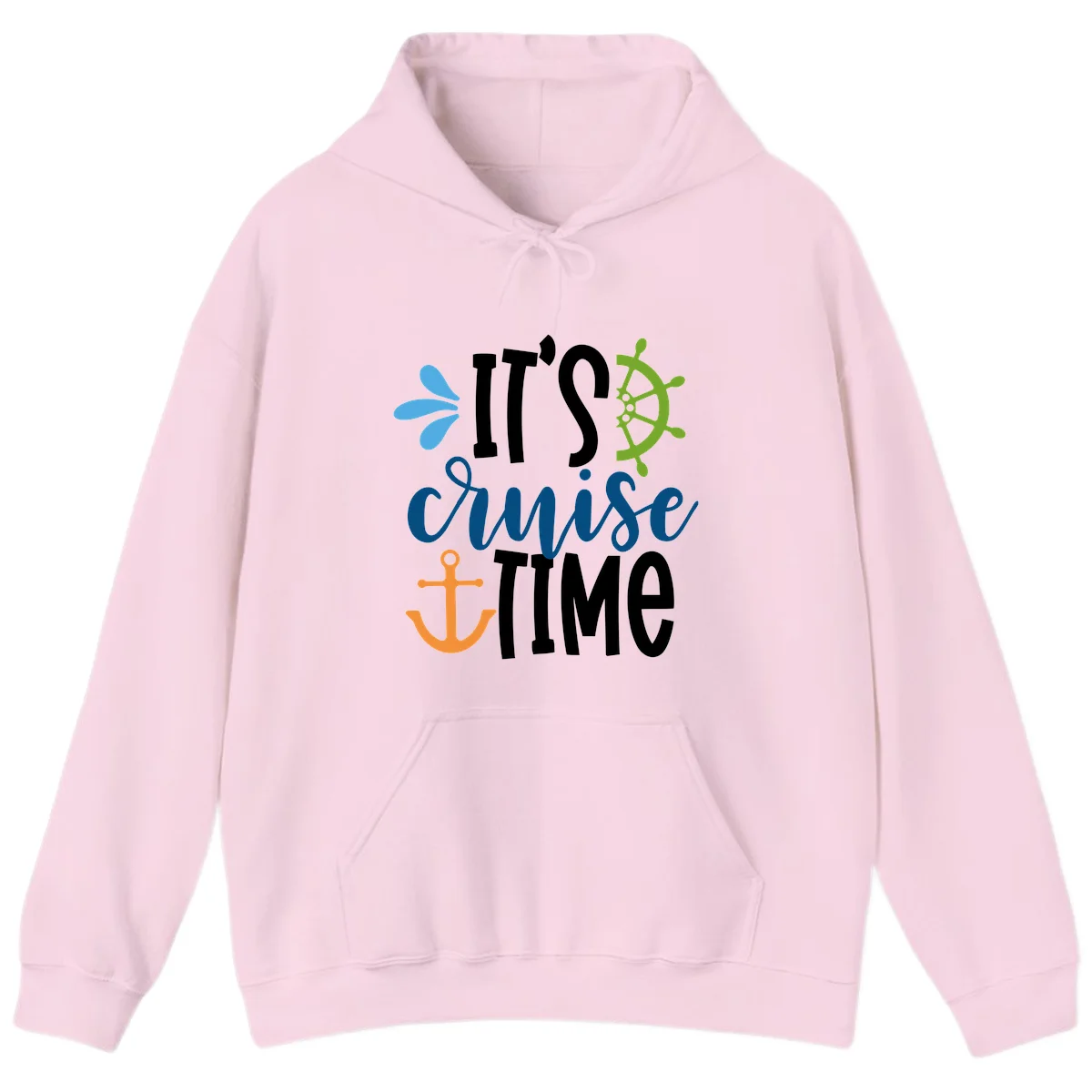 It's Cruise Time Nautical Hoodie in Light Pink