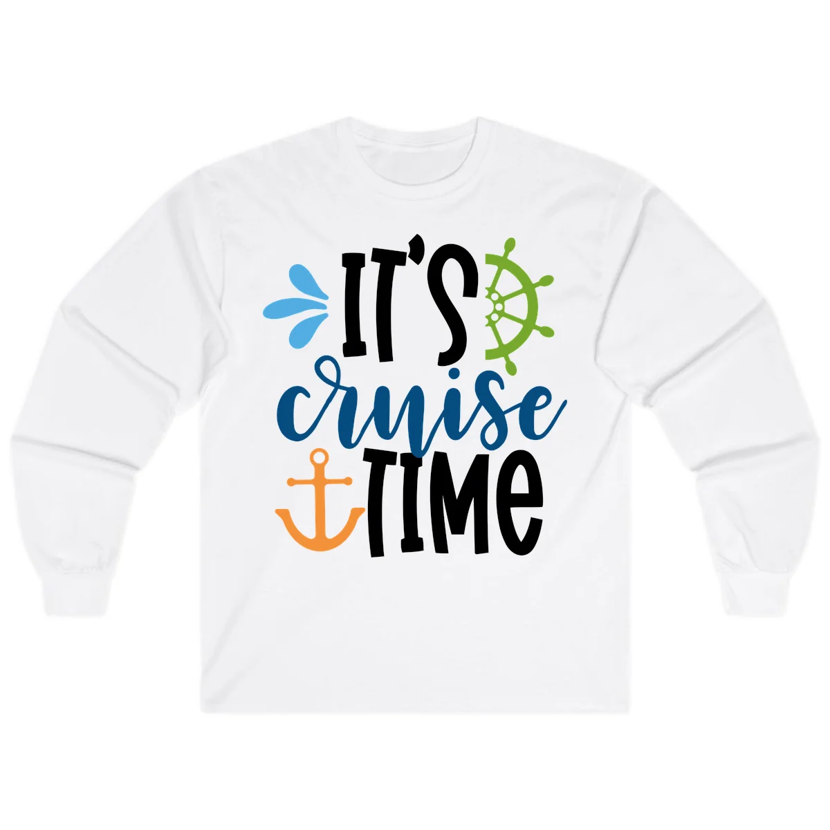 It's Cruise Time Nautical Long Sleeve in White