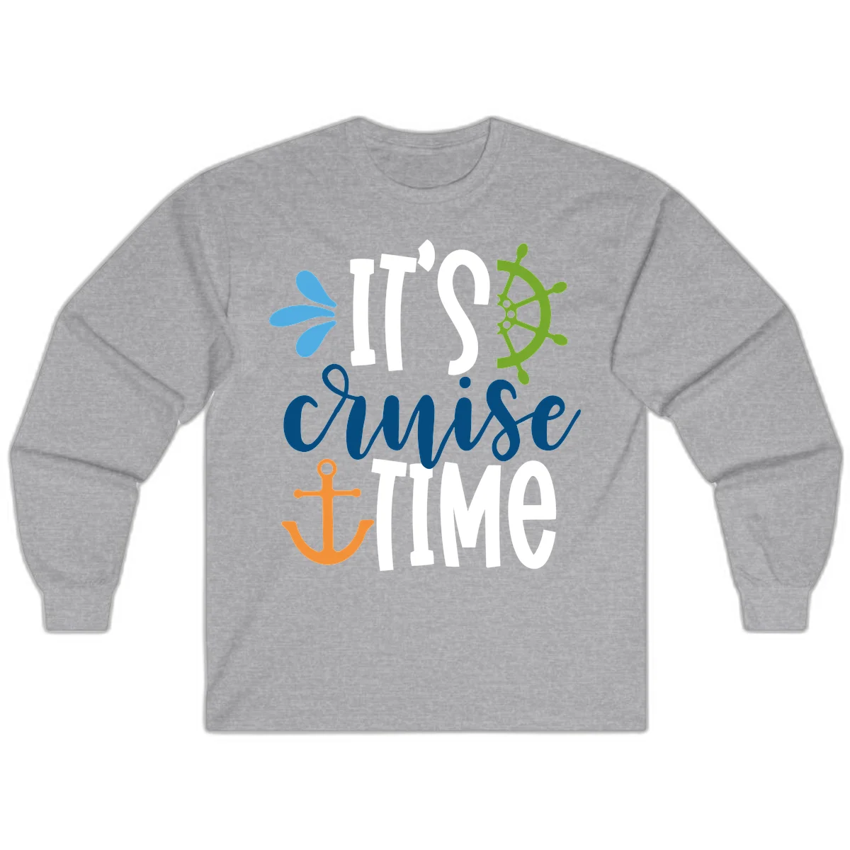 It's Cruise Time Nautical Long Sleeve in Sport Grey