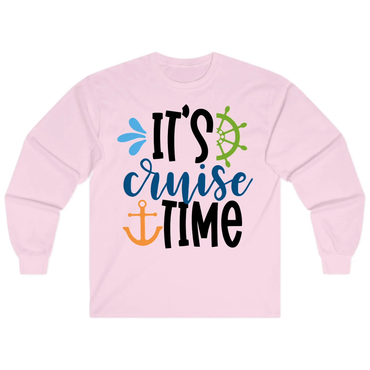 It's Cruise Time Nautical Long Sleeve in Light Pink